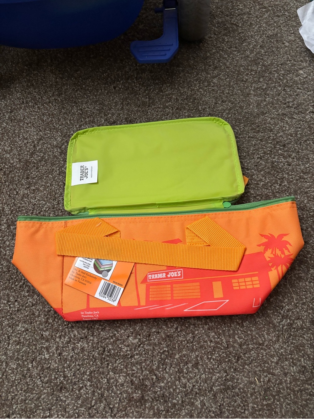 Trader Joe's Orange and Green Mini Insulated Bag